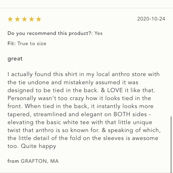 Anthropologie Rosamund Tie-Front Tee Size XS. - Picture 7 of 8